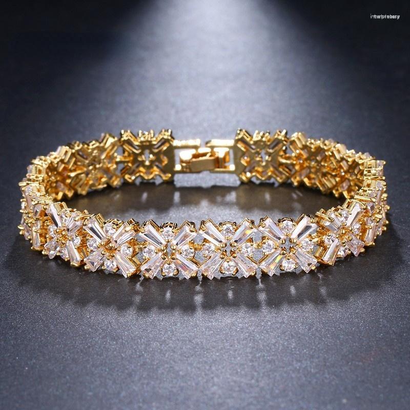 Link Bracelets Luxury Gold Color Cubic Zirconia Charm For Women Fashion CZ Crystal Wedding Bracelet Bangles Trend Jewelry Party Gifts
Link Bracelets Luxury Gold Color Cubic Zirconia Charm For Women Fashion CZ Crystal Wedding Bracelet Bangles Trend Jewelry Party Gifts