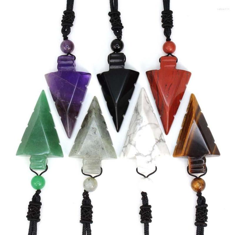 Pendant Necklaces KFT Arrow Pendants Natural Crystal Amethyst Rose Pink Quartz Reiki Stone Black Rope Chain Necklace Women Men Jewelry
Pendant Necklaces KFT Arrow Pendants Natural Crystal Amethyst Rose Pink Quartz Reiki Stone Black Rope Chain Necklace Women Men Jewelry