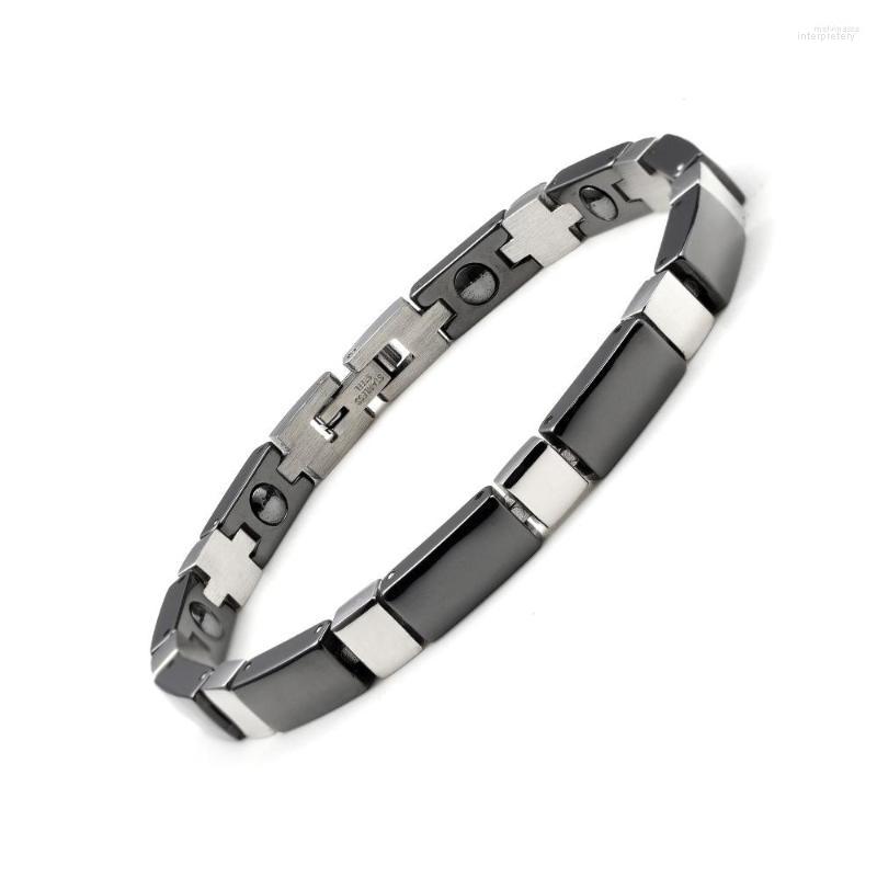 Link Bracelets Fashion Ceramic Energy Bracelet Titanium Steel Power Magnetic Therapy Unisex Cool For Men Women Health Jewelry
Link Bracelets Fashion Ceramic Energy Bracelet Titanium Steel Power Magnetic Therapy Unisex Cool For Men Women Health Jewelry