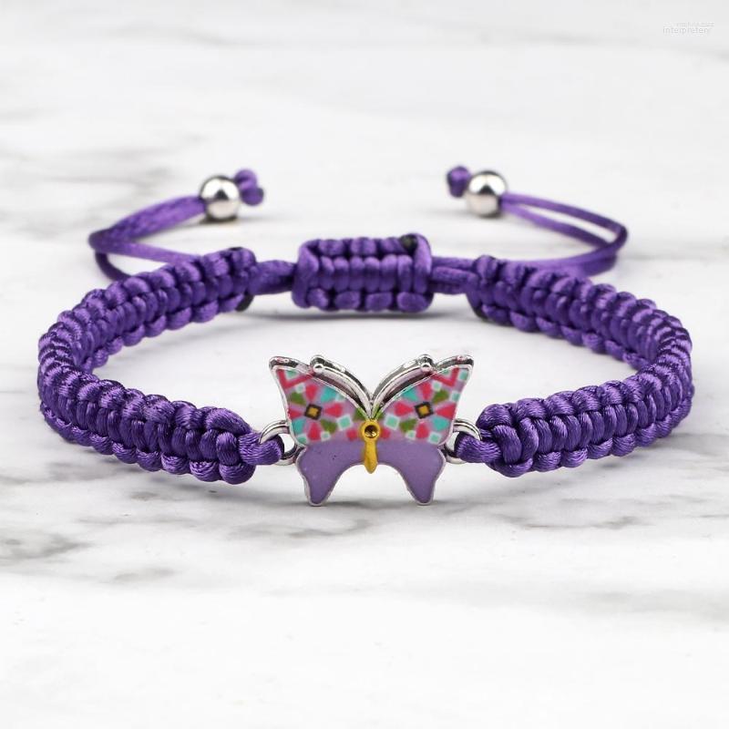 Link Bracelets 5 Colors Handmade Thread Braided Bracelet Girls Lucky Violet Butterfly Pendant String & Bangles Women Men Jewelry Gift
Link Bracelets 5 Colors Handmade Thread Braided Bracelet Girls Lucky Violet Butterfly Pendant String & Bangles Women Men Jewelry Gift
