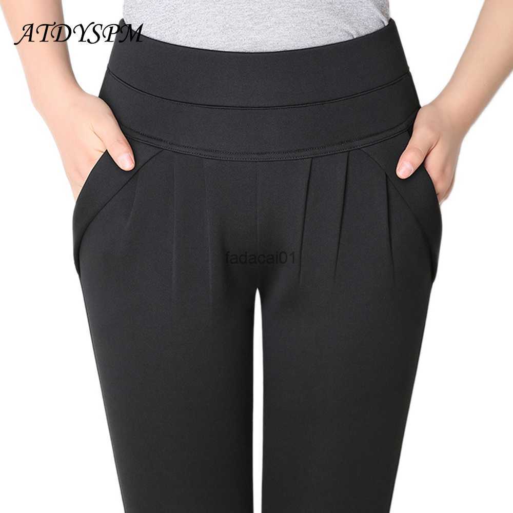 High Waist Harem Pants For Women Chic Pleated Stretch Straight Trousers Womens Elegant Office Lady Vintage Casual Pants L230621, Calf length black
High Waist Harem Pants For Women Chic Pleated Stretch Straight Trousers Womens Elegant Office Lady Vintage Casual Pants L230621, Calf length black