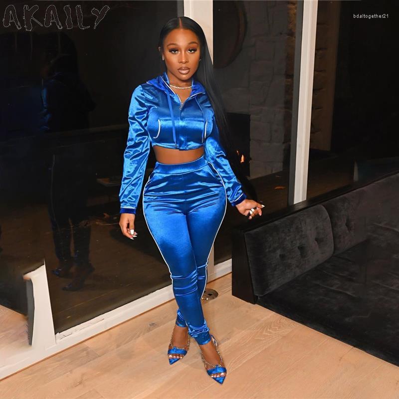 Women' Two Piece Pants Akaily Autumn Satin 2 Sets Tracksuit Womens Outfits Black Hooded Zipper Crop Top Suits Ladies Sweatsuits
Women' Two Piece Pants Akaily Autumn Satin 2 Sets Tracksuit Womens Outfits Black Hooded Zipper Crop Top Suits Ladies Sweatsuits