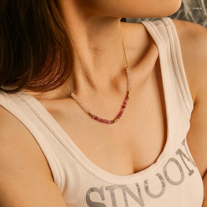 Choker Minar 2023 Summer Rose Pink Natural Stone Beads Strand Beaded Necklaces For Women 18K Gold PVD Plated Stainless Steel
Choker Minar 2023 Summer Rose Pink Natural Stone Beads Strand Beaded Necklaces For Women 18K Gold PVD Plated Stainless Steel