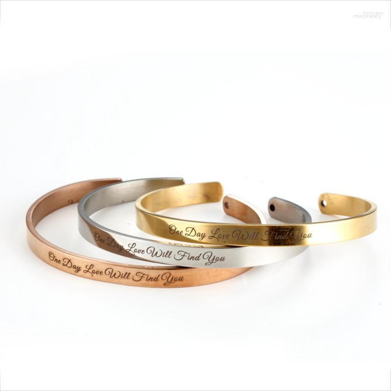 Bangle PolishedPlus Customized Bracelet One Day Love Will Find You Stainless Steel Letter Personalized For Women Girl Gift
Bangle PolishedPlus Customized Bracelet One Day Love Will Find You Stainless Steel Letter Personalized For Women Girl Gift