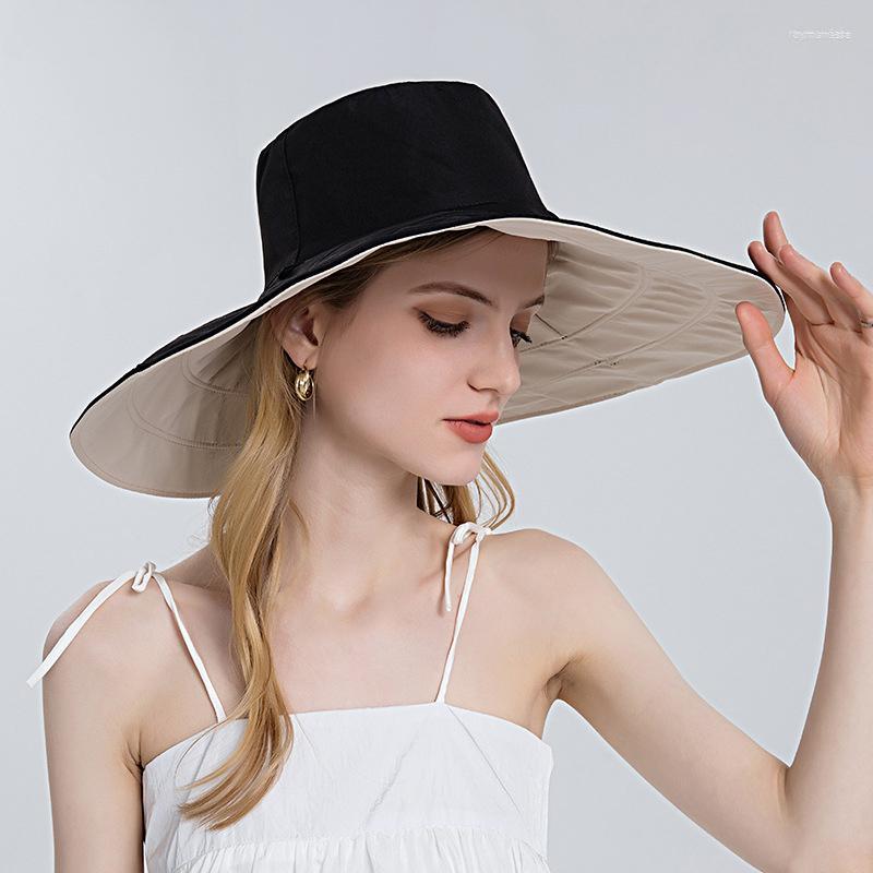 Wide Brim Hats Women's Summer UV Protection Big Outdoor Beach Double-Sided Available Bucket Hat Sun Cap, Black
Wide Brim Hats Women's Summer UV Protection Big Outdoor Beach Double-Sided Available Bucket Hat Sun Cap, Black