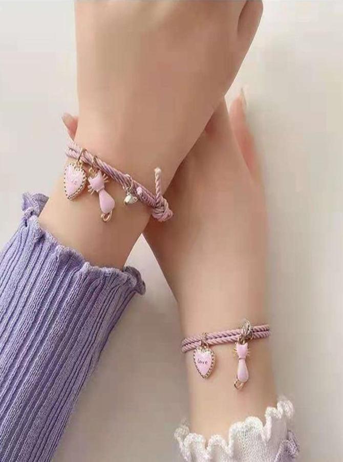 Link Chain Pink Cartoon Cat Heart Shape Love 2pcsset Paired Bracelet For Lovers Distance Magnet Couple Women Braided Stretch Gif8392650
Link Chain Pink Cartoon Cat Heart Shape Love 2pcsset Paired Bracelet For Lovers Distance Magnet Couple Women Braided Stretch Gif8392650