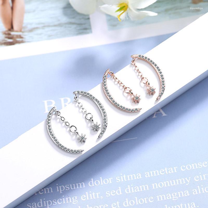 Stud Earrings S925 Silver Earring High Quality Pave Moon & Star For Women Lady Girl Gift Zircon
Stud Earrings S925 Silver Earring High Quality Pave Moon & Star For Women Lady Girl Gift Zircon