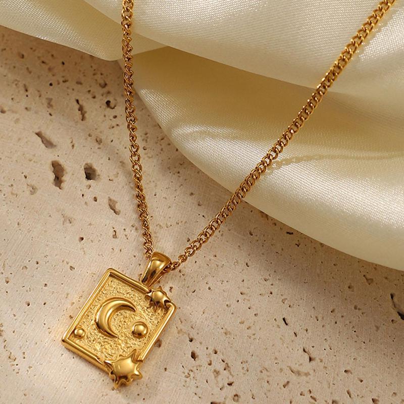Pendant Necklaces 2023 Design Stainless Steel Gold Plated Embossing Radiation Sun Moon Plate For Women Vintage Jewelry Gift
Pendant Necklaces 2023 Design Stainless Steel Gold Plated Embossing Radiation Sun Moon Plate For Women Vintage Jewelry Gift