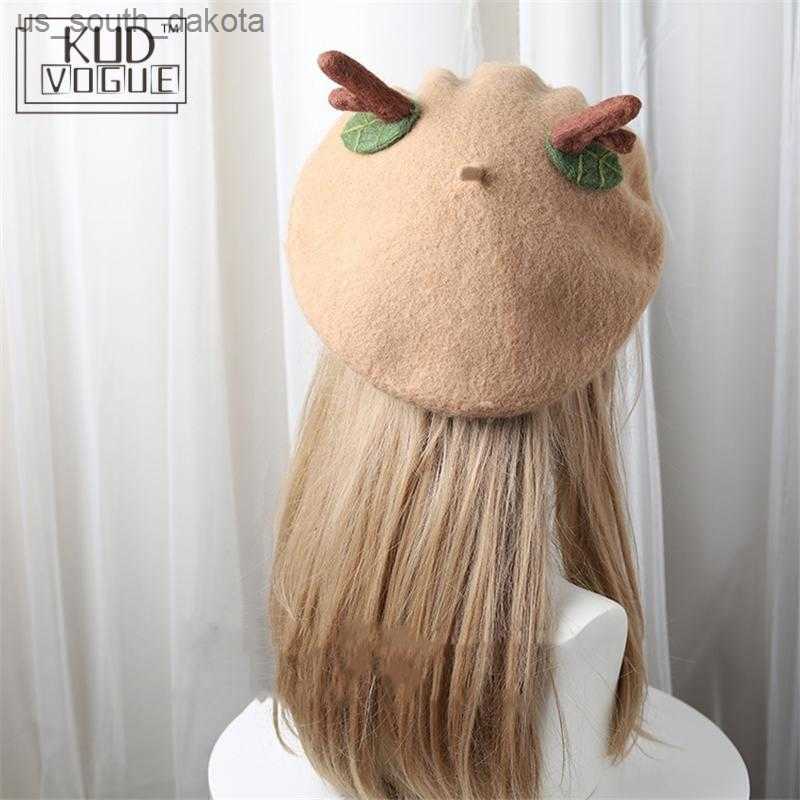 Christmas Elk Winter Hat Wool Lolita Beret Hat Female Princess Gift Sweet Small Deer Horn Leaf Felt Fashion Lovely Autumn Beret L230523, Brown front antler
Christmas Elk Winter Hat Wool Lolita Beret Hat Female Princess Gift Sweet Small Deer Horn Leaf Felt Fashion Lovely Autumn Beret L230523, Brown front antler