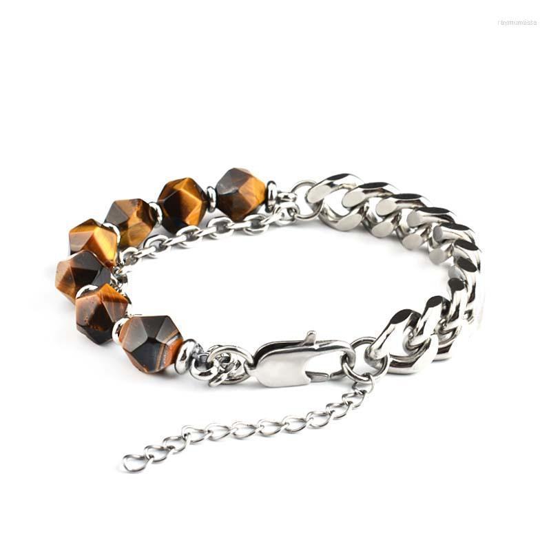 Link Bracelets Chain Cuban Bracelet For Men Adjustable Stainless Steel Braclet Irregular Natural Tiger Eye Braslet Punk Homme Jewelry Gift
Link Bracelets Chain Cuban Bracelet For Men Adjustable Stainless Steel Braclet Irregular Natural Tiger Eye Braslet Punk Homme Jewelry Gift