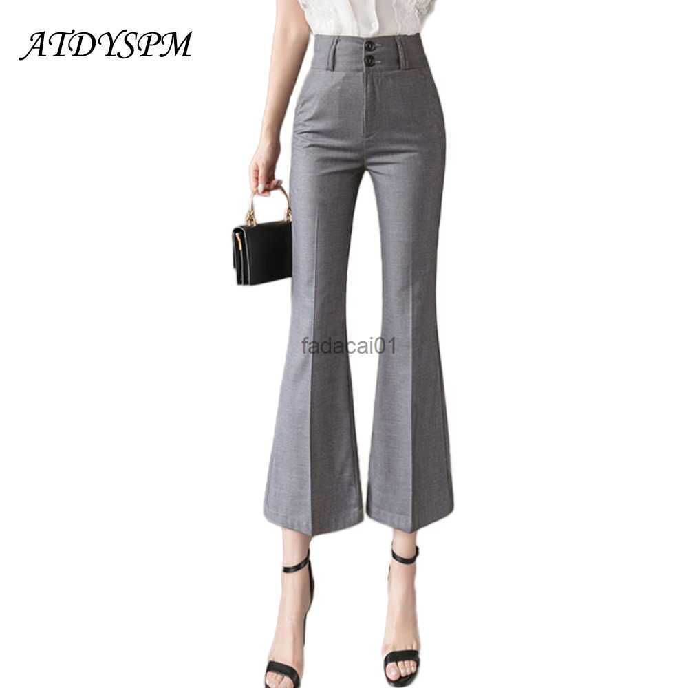 New Summer Fashion Women Office Pants Ankle Length High Waist Flare Pants Vintage Ladies Streetwear Black Gray Casual Pants L230621
New Summer Fashion Women Office Pants Ankle Length High Waist Flare Pants Vintage Ladies Streetwear Black Gray Casual Pants L230621
