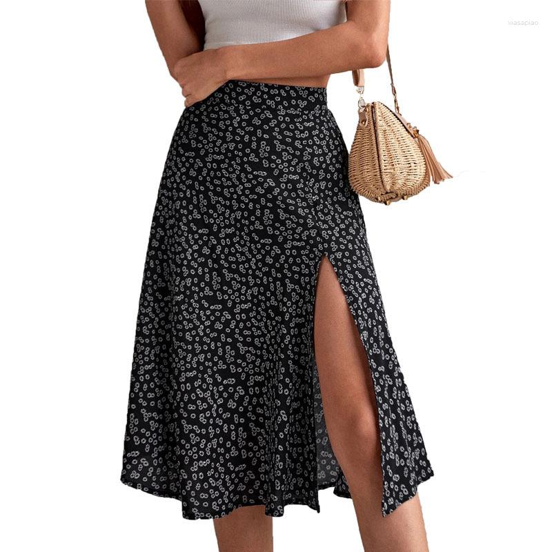 Skirts 2023 Women Summer Green Boho Midi Elegant Split Thigh Print Long Length High Waist Slit A Line Korean Fashion Vestidos, Brown
Skirts 2023 Women Summer Green Boho Midi Elegant Split Thigh Print Long Length High Waist Slit A Line Korean Fashion Vestidos, Brown