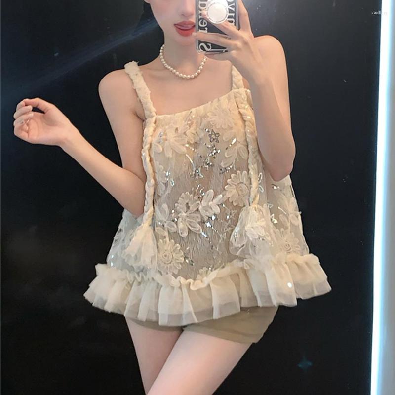 Women' Tanks SMesh Woven Shoulder Strap Lace Beaded Piece Suspender Women' Top Sleeveless Elegant Vintage Fairy 2023 Summer Sweetheart, The picture color
Women' Tanks SMesh Woven Shoulder Strap Lace Beaded Piece Suspender Women' Top Sleeveless Elegant Vintage Fairy 2023 Summer Sweetheart, The picture color