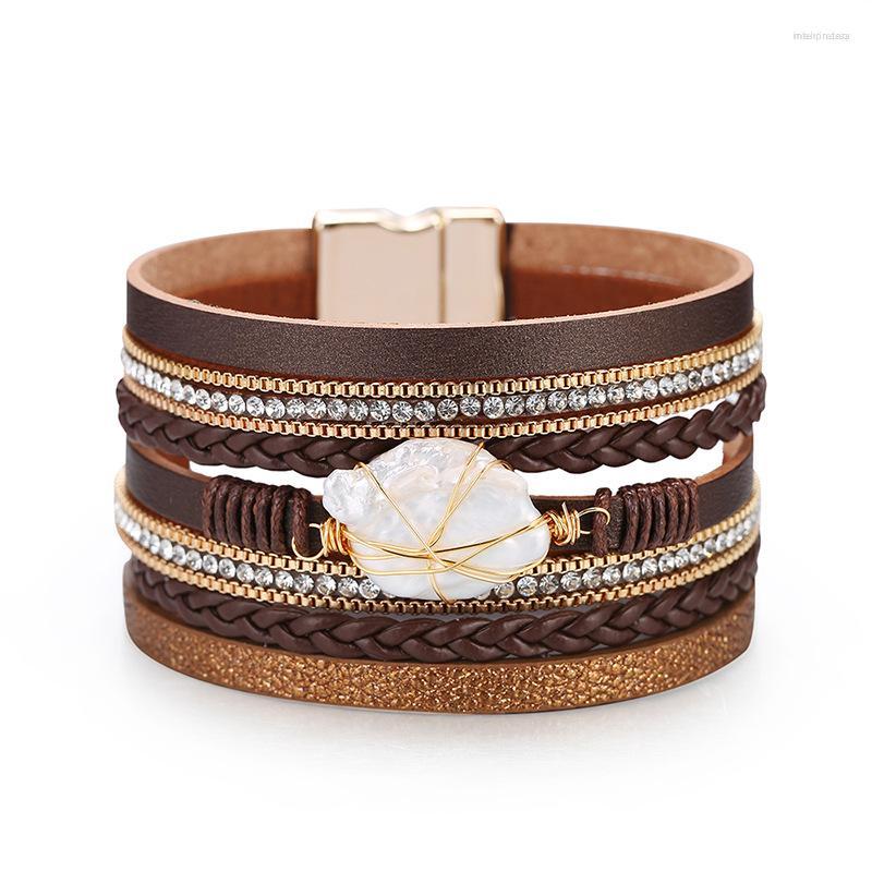 Bangle Woven Multi Layer Pearl Leather Bracelet For Women Wide Wrap Lady Femme Jewelry
Bangle Woven Multi Layer Pearl Leather Bracelet For Women Wide Wrap Lady Femme Jewelry
