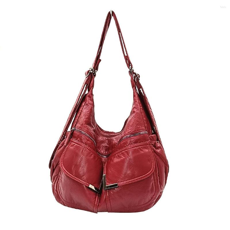 Evening Bags 2023 European And American Fashion Handbag Double Pocket Washable Leather Women's Backpack Antique Retro Shoulder Bag, Red
Evening Bags 2023 European And American Fashion Handbag Double Pocket Washable Leather Women's Backpack Antique Retro Shoulder Bag, Red