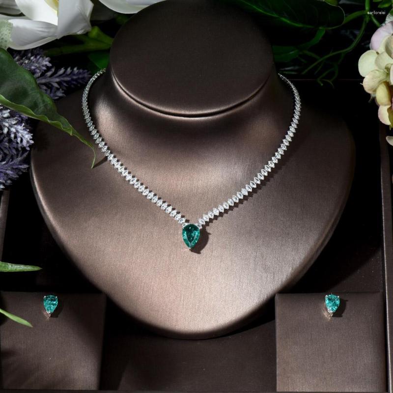 Necklace Earrings Set Fashion Light Green 2pcs Water Drop Cubic Zirconia And Women Engagement Party Costume Jewelry N-1022, Picture shown
Necklace Earrings Set Fashion Light Green 2pcs Water Drop Cubic Zirconia And Women Engagement Party Costume Jewelry N-1022, Picture shown