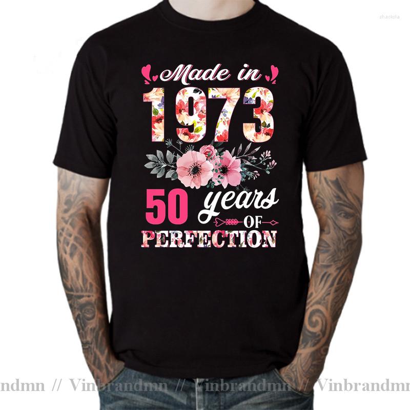 Men's T Shirts Retro Floral Design In 1973 50th Birthday Gifts Shirt Men Vintage Of T-Shirt Made Man Camiseta, Navy front
Men's T Shirts Retro Floral Design In 1973 50th Birthday Gifts Shirt Men Vintage Of T-Shirt Made Man Camiseta, Navy front