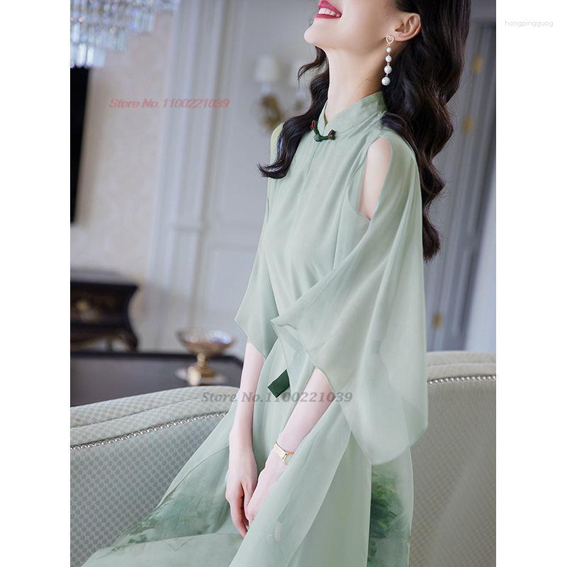Ethnic Clothing 2023 Girl's Qipao Dress Hanfu Chinese Improved Performance Dance Costume Traditional Flower Print Folk Chiffon
Ethnic Clothing 2023 Girl's Qipao Dress Hanfu Chinese Improved Performance Dance Costume Traditional Flower Print Folk Chiffon