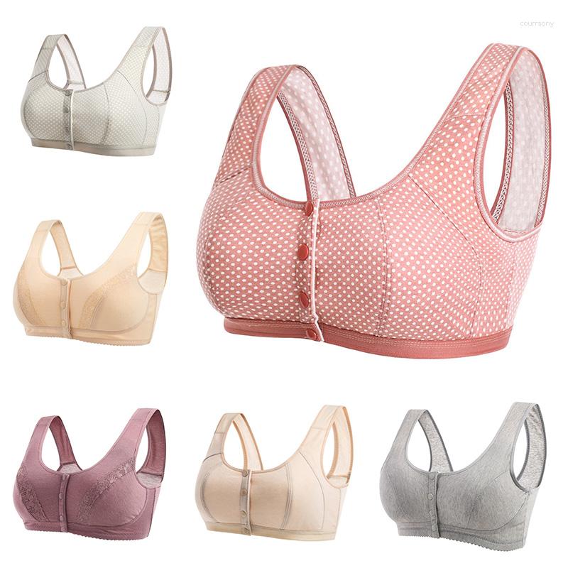 Bras Middle-aged Cotton Mother Front Closure T-Back Bra Women Solid Color Wireless Leisure Underwear Plus Size Lingerie
Bras Middle-aged Cotton Mother Front Closure T-Back Bra Women Solid Color Wireless Leisure Underwear Plus Size Lingerie