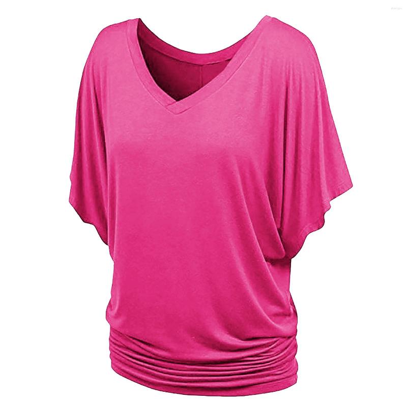Women' Blouses 2023 Casual Loose T Shirt Women Summer Batwing Short Sleeve Tops Tees Fashion Solid V Neck Pleated Blouse Plus Blusa, Yellow
Women' Blouses 2023 Casual Loose T Shirt Women Summer Batwing Short Sleeve Tops Tees Fashion Solid V Neck Pleated Blouse Plus Blusa, Yellow