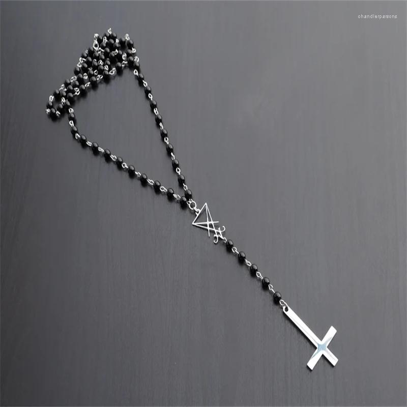 Pendant Necklaces Satanic Style Rosary Necklace With Inverted Cross And Lucifer Sigil
Pendant Necklaces Satanic Style Rosary Necklace With Inverted Cross And Lucifer Sigil