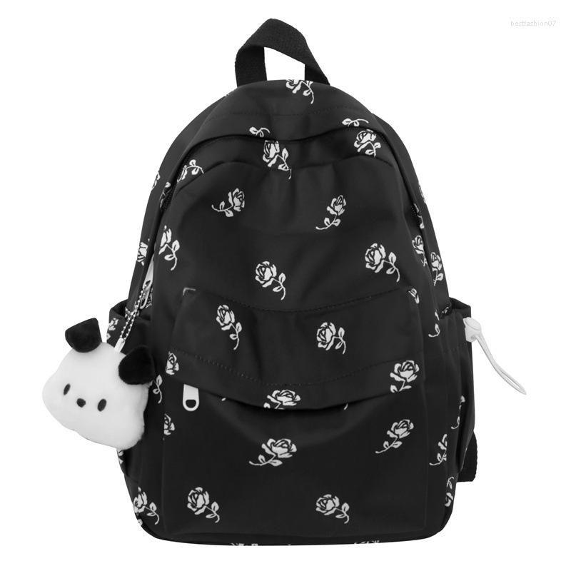 School Bags Waterproof Nylon Student Bag Large Backpack Women Flower Printing Rucksack Laptop For Teen Girls 2023, Black
School Bags Waterproof Nylon Student Bag Large Backpack Women Flower Printing Rucksack Laptop For Teen Girls 2023, Black