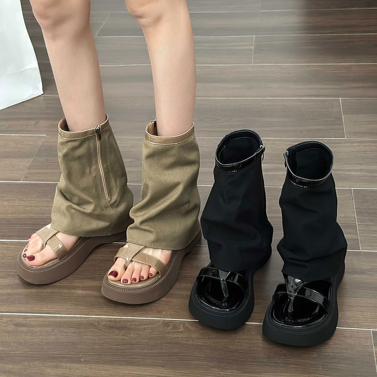 Hot Girl Pinch Toe Sandals Summer Vintage Thick Soled Sandals Boots, Black
Hot Girl Pinch Toe Sandals Summer Vintage Thick Soled Sandals Boots, Black