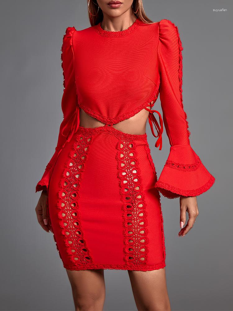 Casual Dresses Long Sleeve Bandage Dress 2023 Women's Red Bodycon Elegant Sexy Evening Club Party High Quality Summer Fashion
Casual Dresses Long Sleeve Bandage Dress 2023 Women's Red Bodycon Elegant Sexy Evening Club Party High Quality Summer Fashion