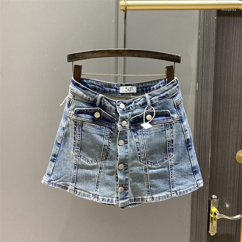 Women' Shorts Solid Jean Pants Womens Fake Two Pieces High Waist A-line Denim Streetwear Gothic 2023 Summer Pocket Chic Short Jeans, Blue
Women' Shorts Solid Jean Pants Womens Fake Two Pieces High Waist A-line Denim Streetwear Gothic 2023 Summer Pocket Chic Short Jeans, Blue