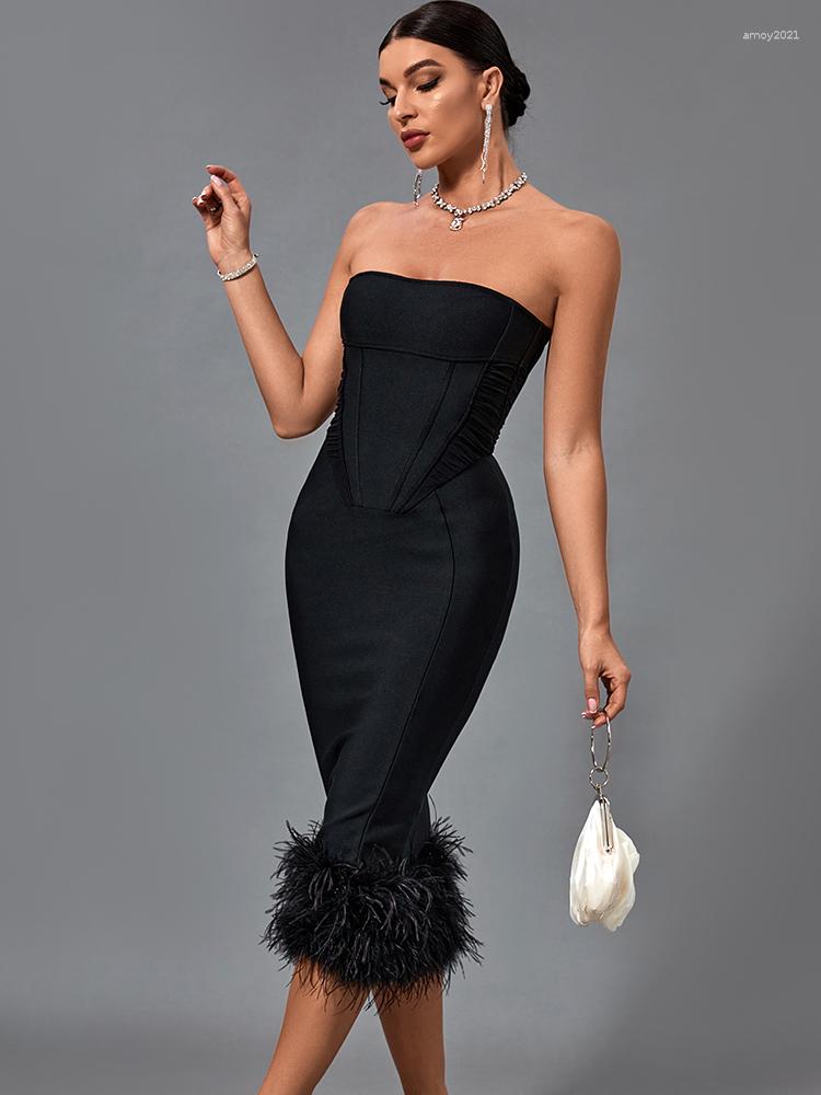 Casual Dresses Feather Bandage Dress 2023 Women Black Bodycon Elegant Sexy Midi Evening Party Summer Birthday Club Outfits
Casual Dresses Feather Bandage Dress 2023 Women Black Bodycon Elegant Sexy Midi Evening Party Summer Birthday Club Outfits