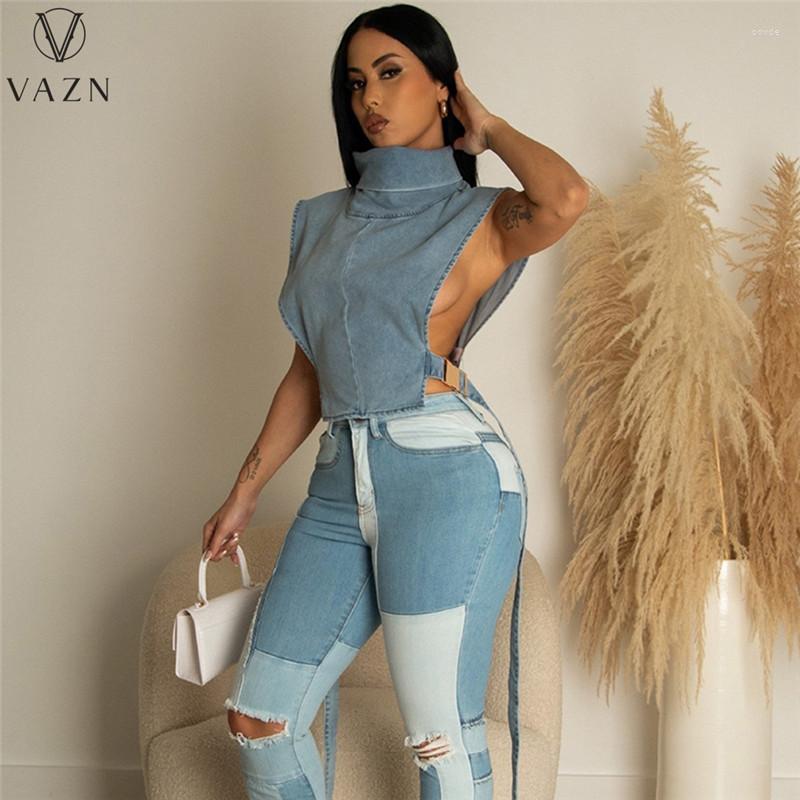 Women' Vests VAZN 2023 Fashion Women Sexy Street Style Waistcoat Pure Color High Collar Casual Lady Denim, Blue
Women' Vests VAZN 2023 Fashion Women Sexy Street Style Waistcoat Pure Color High Collar Casual Lady Denim, Blue