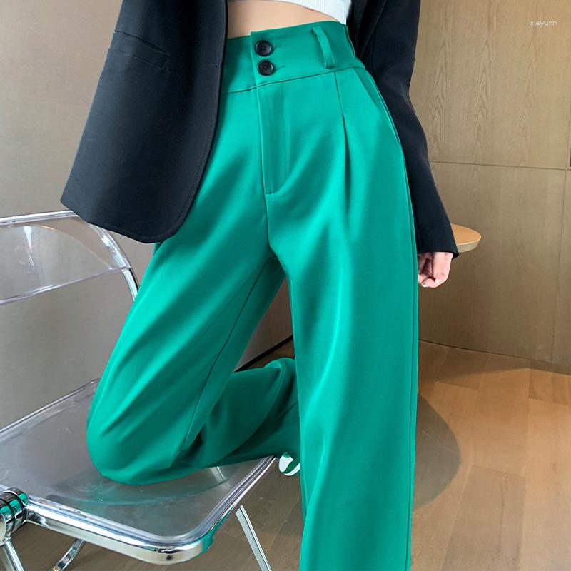 Women' Pants Black Green Suit 2023 Spring Summer Casual Loose Women High Waist Solid Wide Leg Trousers Female S176
Women' Pants Black Green Suit 2023 Spring Summer Casual Loose Women High Waist Solid Wide Leg Trousers Female S176