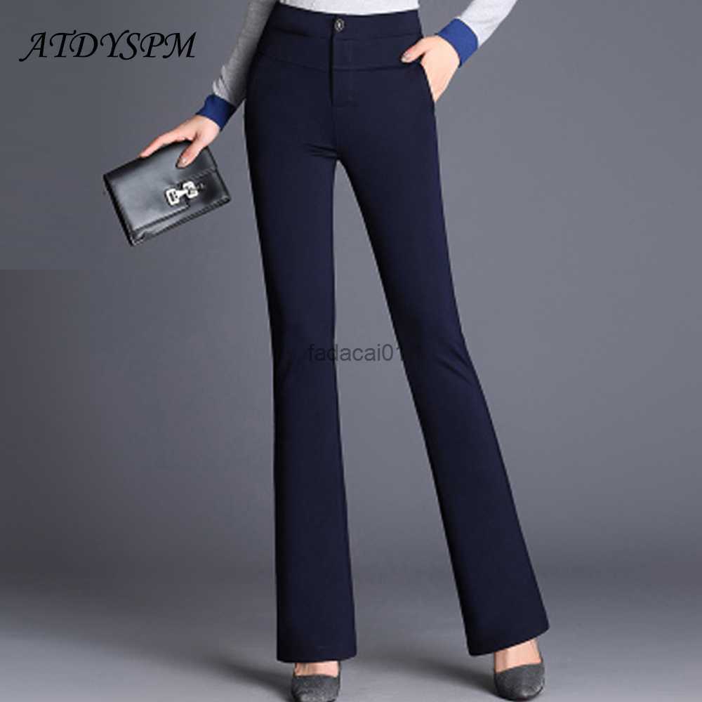 Elegant Women Flare Pants High Waist Office Straight Trousers Spring Autumn Navy Black Stretch Casual Pant Femme Size S4XL L230621, Navy pants
Elegant Women Flare Pants High Waist Office Straight Trousers Spring Autumn Navy Black Stretch Casual Pant Femme Size S4XL L230621, Navy pants