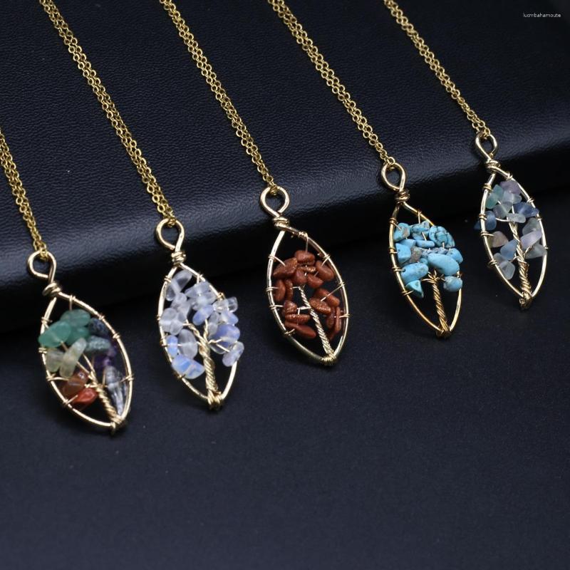 Pendant Necklaces Tree Of Life Link Chains Gemstone Gravel Winding Crystals Charms Natural Stone Necklace For Women Jewelry
Pendant Necklaces Tree Of Life Link Chains Gemstone Gravel Winding Crystals Charms Natural Stone Necklace For Women Jewelry