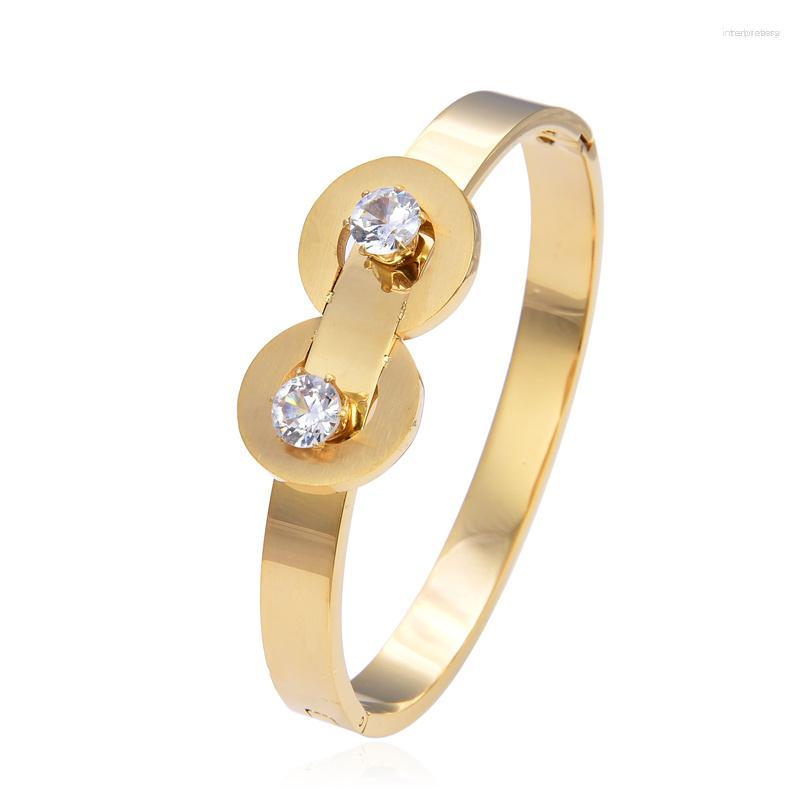 Bangle FYSARA Luxury Double Circle Crystal Bracelets & Bangles Fashion Woman Stainless Steel Cuff Lady Wedding Party Jewelry
Bangle FYSARA Luxury Double Circle Crystal Bracelets & Bangles Fashion Woman Stainless Steel Cuff Lady Wedding Party Jewelry