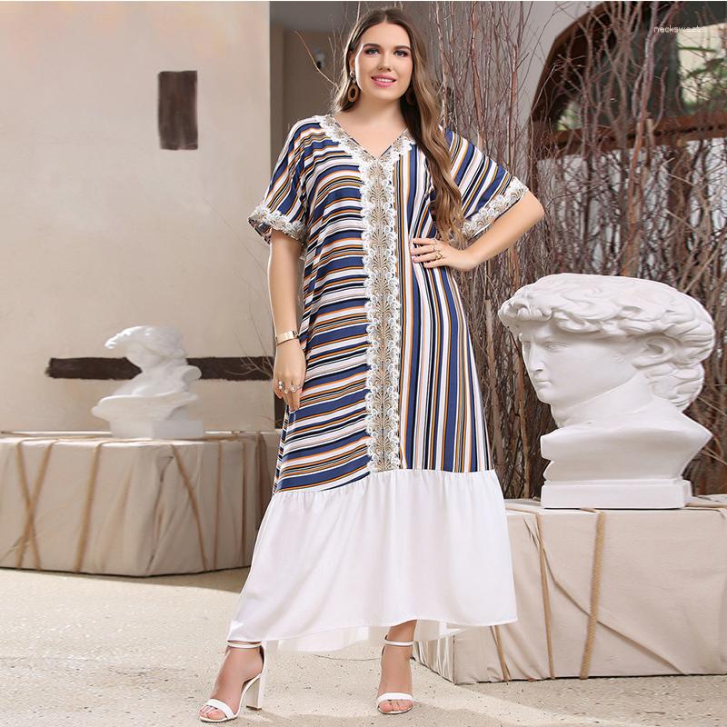 Ethnic Clothing Israel Casual Muslim Women Long Dress Printed Striped Lace Short Sleeve Abaya Pakistani Islamic
Ethnic Clothing Israel Casual Muslim Women Long Dress Printed Striped Lace Short Sleeve Abaya Pakistani Islamic