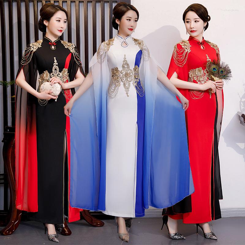 Ethnic Clothing Women Traditional Chinese Style Retro Mandarin Collar Qipao Wedding Evening Party Show Bodycon Dress Cheongsam Novelty
Ethnic Clothing Women Traditional Chinese Style Retro Mandarin Collar Qipao Wedding Evening Party Show Bodycon Dress Cheongsam Novelty