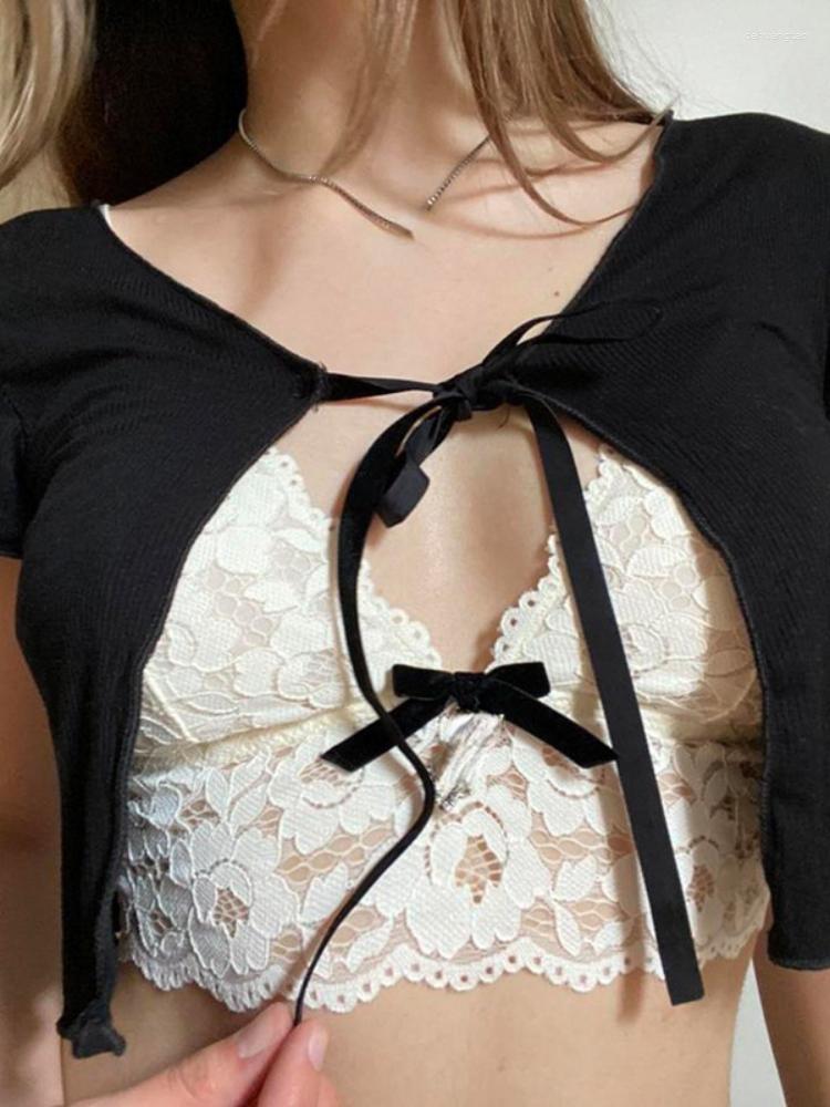 Women' Tanks Fake Two Piece 2023 Summer Slid Lace Patchwork Tank Tops Women Y2k Aesthetic Ruffled Bow Knitted Cropped Sexy Fairy, As photo
Women' Tanks Fake Two Piece 2023 Summer Slid Lace Patchwork Tank Tops Women Y2k Aesthetic Ruffled Bow Knitted Cropped Sexy Fairy, As photo