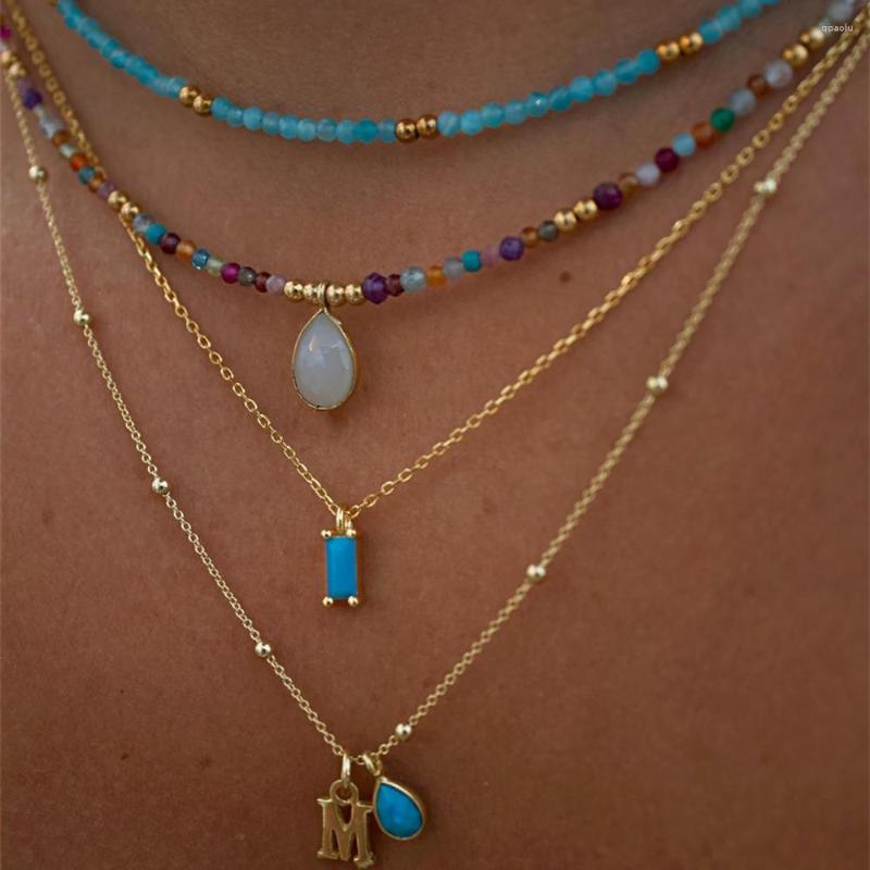 Pendant Necklaces 2023 Fashion Multilayer Boho Colorful Bead Chain Necklace For Women Female Crystal Water Drop Metal Letter Jewelry Gift
Pendant Necklaces 2023 Fashion Multilayer Boho Colorful Bead Chain Necklace For Women Female Crystal Water Drop Metal Letter Jewelry Gift