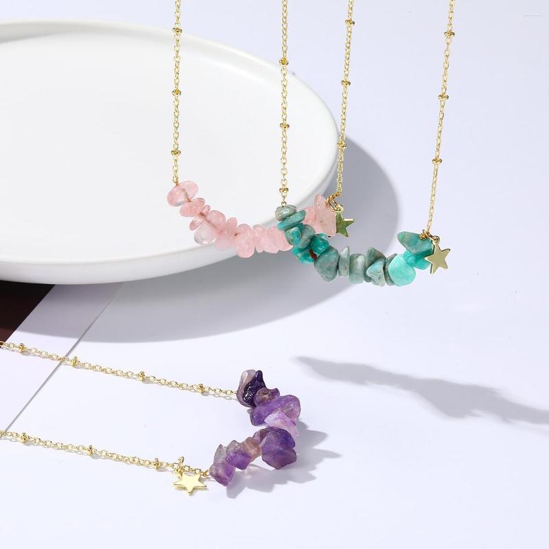 Pendant Necklaces Bohemian Style Selling Jewelry Simple And Exquisite Necklace For Women's Colorful Natural Stone Clavicle Chain
Pendant Necklaces Bohemian Style Selling Jewelry Simple And Exquisite Necklace For Women's Colorful Natural Stone Clavicle Chain
