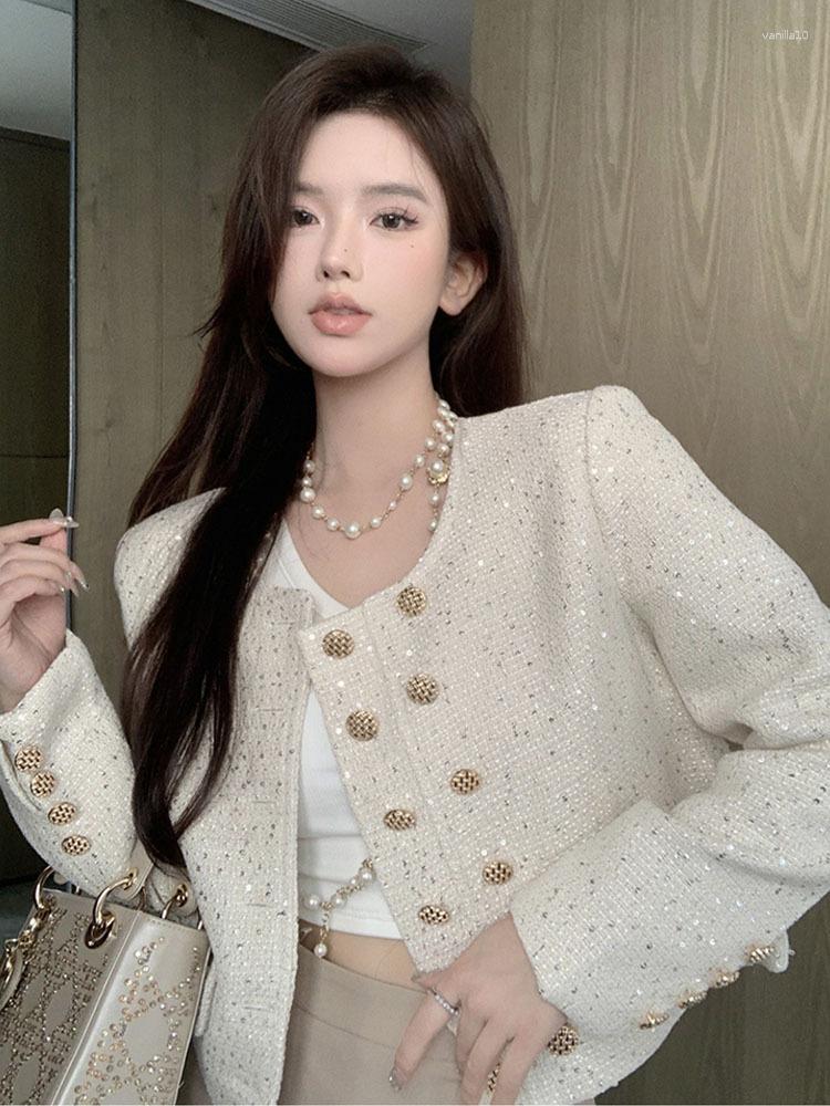 Women' Jackets Runway Tweed Fashion Women' Small Fragrance Gold Double Breasted Coat Jacket Casaco Outwear Top, Apricot
Women' Jackets Runway Tweed Fashion Women' Small Fragrance Gold Double Breasted Coat Jacket Casaco Outwear Top, Apricot