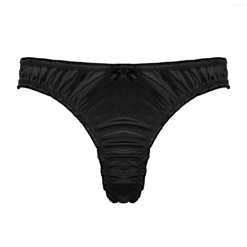 Men's G Strings Mens Low Waist Satin Briefs Elastic Waistband Thongs Frilly Sissy Underwear Bowknot Breathable T-back G-string Males, Black
Men's G Strings Mens Low Waist Satin Briefs Elastic Waistband Thongs Frilly Sissy Underwear Bowknot Breathable T-back G-string Males, Black