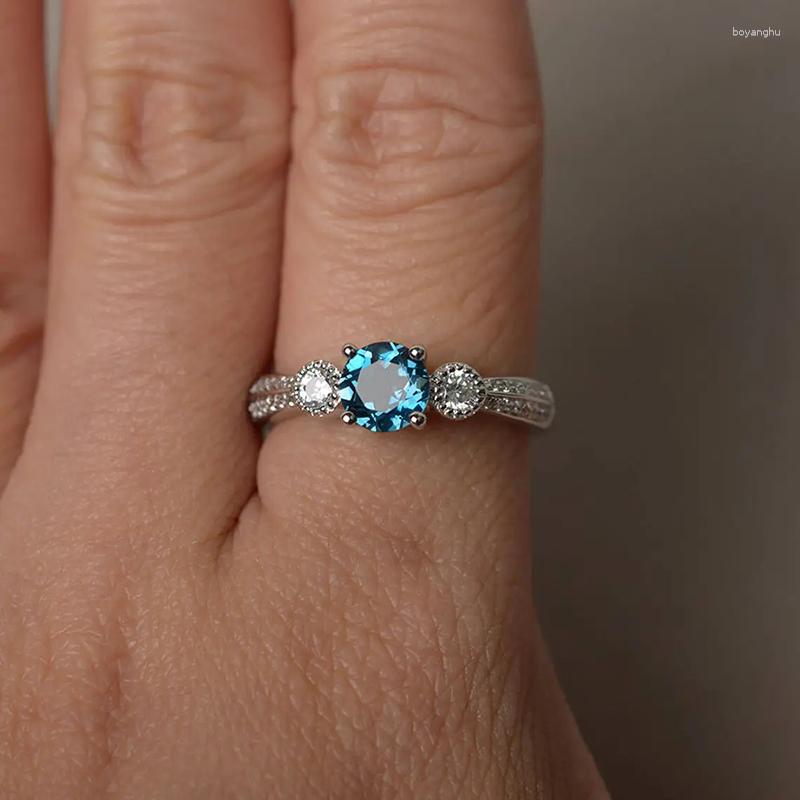 Wedding Rings Luxury Elegant Women With Round Blue Cubic Zirconia Exquisite Anniversary Party Female Ly Jewelry
Wedding Rings Luxury Elegant Women With Round Blue Cubic Zirconia Exquisite Anniversary Party Female Ly Jewelry