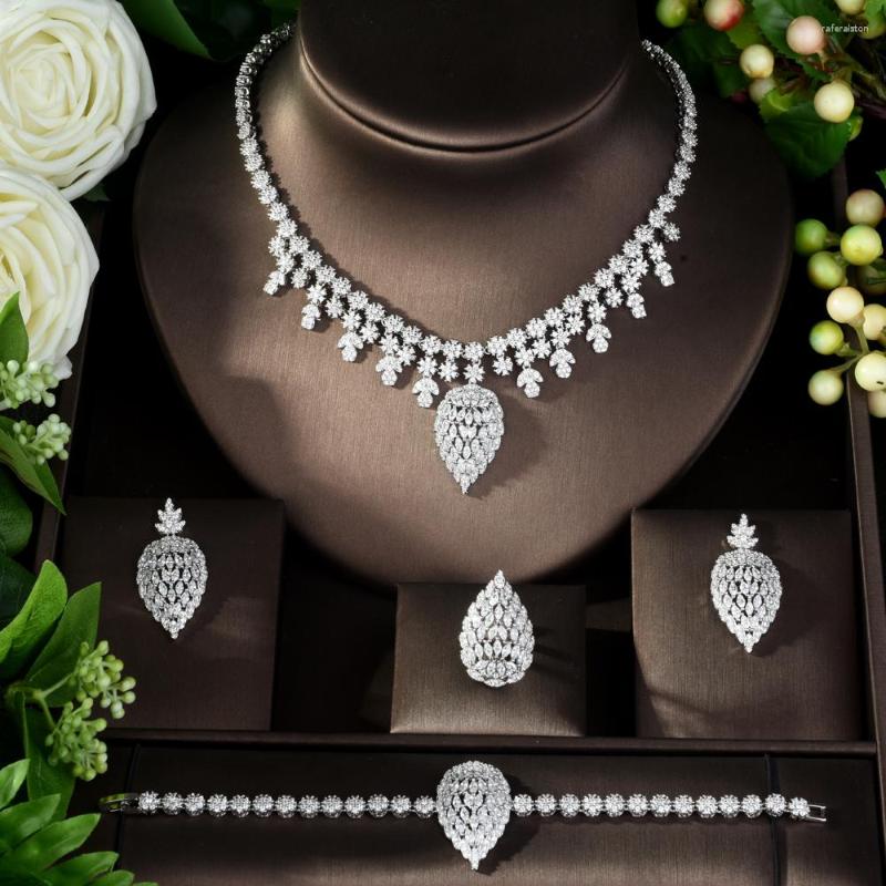 Necklace Earrings Set Fashion Trend Jewelry Shiny Cubic Zirconia Wedding Bridal 4pcs Pull Bracelet Rings Adjustable N-982, Picture shown
Necklace Earrings Set Fashion Trend Jewelry Shiny Cubic Zirconia Wedding Bridal 4pcs Pull Bracelet Rings Adjustable N-982, Picture shown