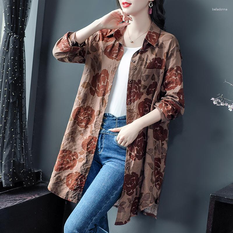 Women's Blouses Spring And Summer 2023 Fashionable Middle-aged Mothers Long Sleeve Cotton Linen Loose Printed Women Mid-length Shirt Top, Picture color
Women's Blouses Spring And Summer 2023 Fashionable Middle-aged Mothers Long Sleeve Cotton Linen Loose Printed Women Mid-length Shirt Top, Picture color
