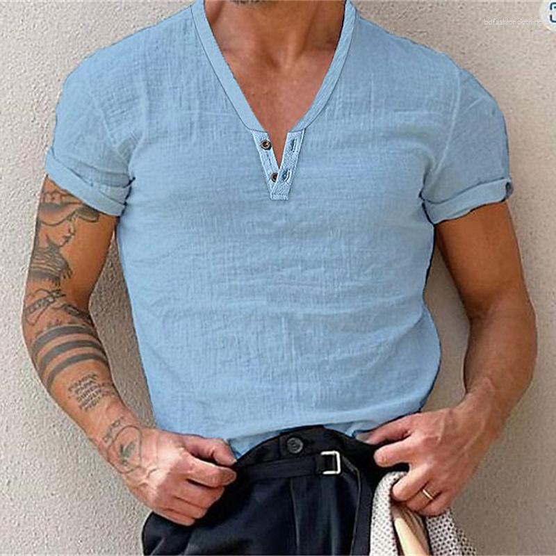 Men' T Shirts 2023 Summer Mens Casual Cotton Linen Solid Color Slim Buttoned Tops Fashion V Neck Pullover Men Clothes Leisure T-shirt, 02 pink
Men' T Shirts 2023 Summer Mens Casual Cotton Linen Solid Color Slim Buttoned Tops Fashion V Neck Pullover Men Clothes Leisure T-shirt, 02 pink