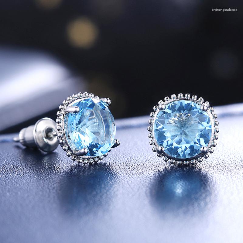 Stud Earrings Exquisite Blue Round Crystal Zircon Elegant Women's Wedding Party Charm Fashion Anniversary Jewelry Gift
Stud Earrings Exquisite Blue Round Crystal Zircon Elegant Women's Wedding Party Charm Fashion Anniversary Jewelry Gift