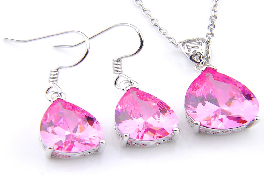 LuckyShine 5 Sets Crystal Zircon Water Drop Kunzite Earrings and Pendant Chain Necklace 925 Silver Women Fashion Wedding Sets 4727595, Pink
LuckyShine 5 Sets Crystal Zircon Water Drop Kunzite Earrings and Pendant Chain Necklace 925 Silver Women Fashion Wedding Sets 4727595, Pink