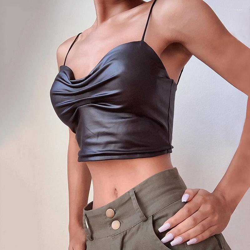 Women' Tanks Sexy Club Pu Leather Crop Tops Women Camisole Solid Sleeveless Tube Tank Summer Cropped Top Clothes, Black
Women' Tanks Sexy Club Pu Leather Crop Tops Women Camisole Solid Sleeveless Tube Tank Summer Cropped Top Clothes, Black