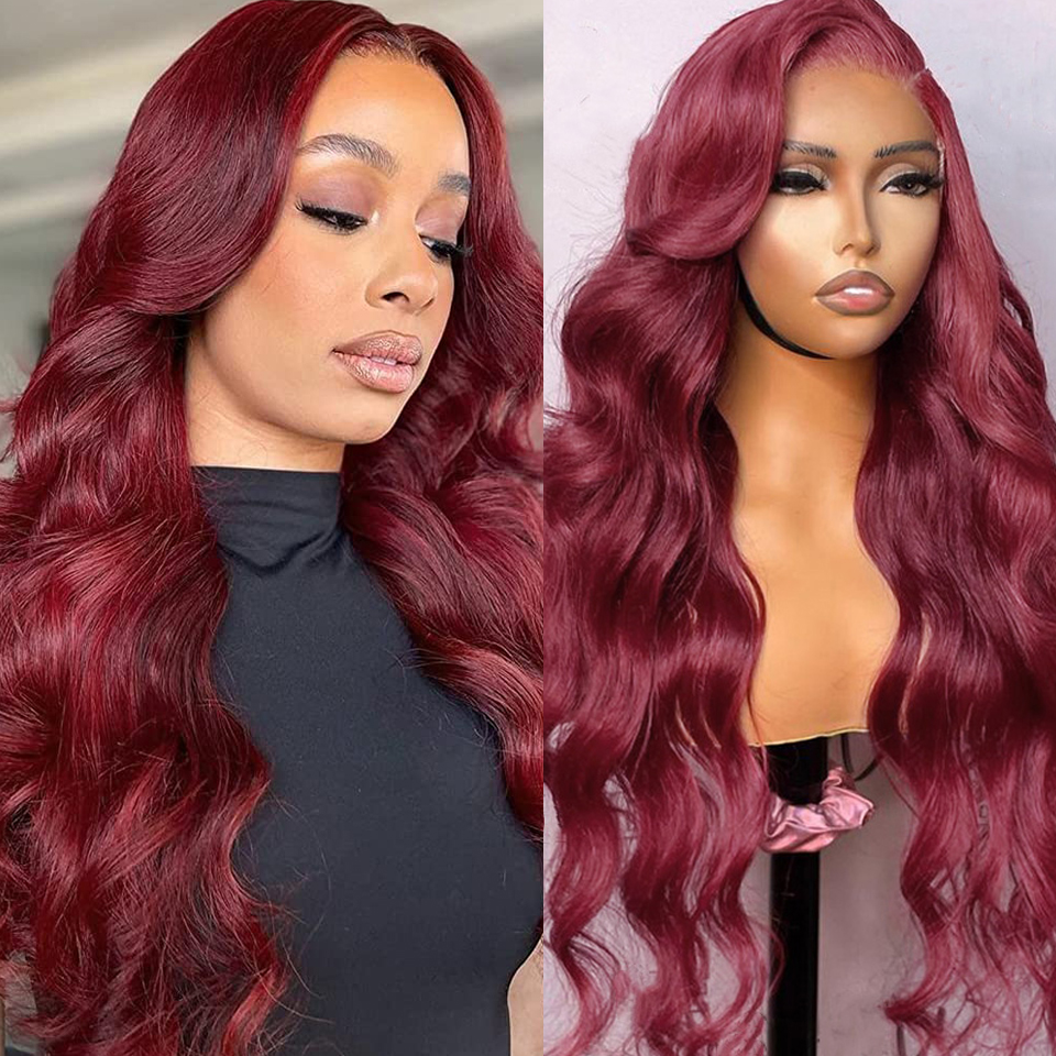 Lace Front Wigs Human Hair Body Wave 13x4 Transparent Lace Frontal Wig Red Color Body Wave Lace Wig, Burgundy
Lace Front Wigs Human Hair Body Wave 13x4 Transparent Lace Frontal Wig Red Color Body Wave Lace Wig, Burgundy